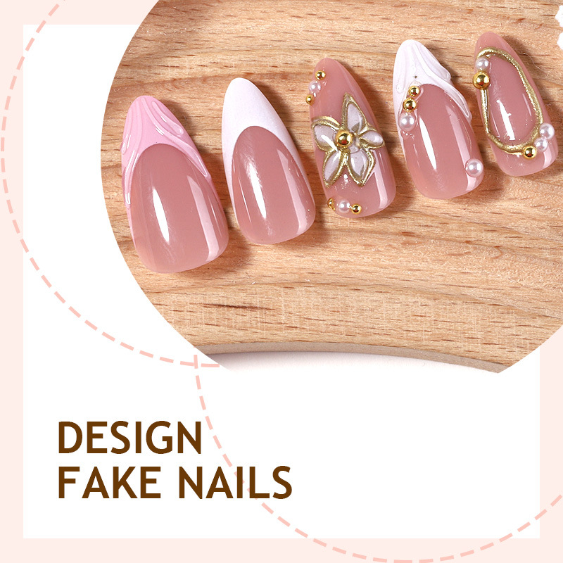 24Pcs/set Nude Pink Gradient C - đánh giá và giá Nail Art Cat Eye Pink