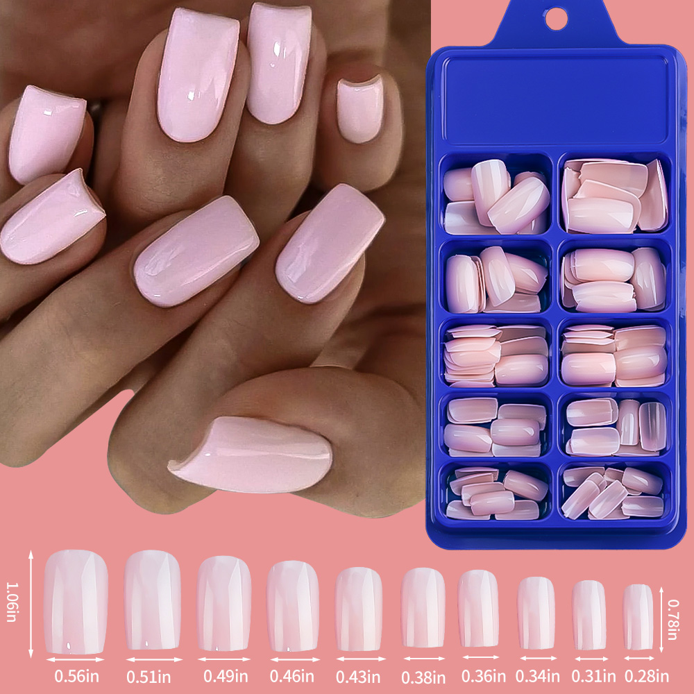 100/120pcs Pink White Press On - đánh giá và giá Nail Art Ombre