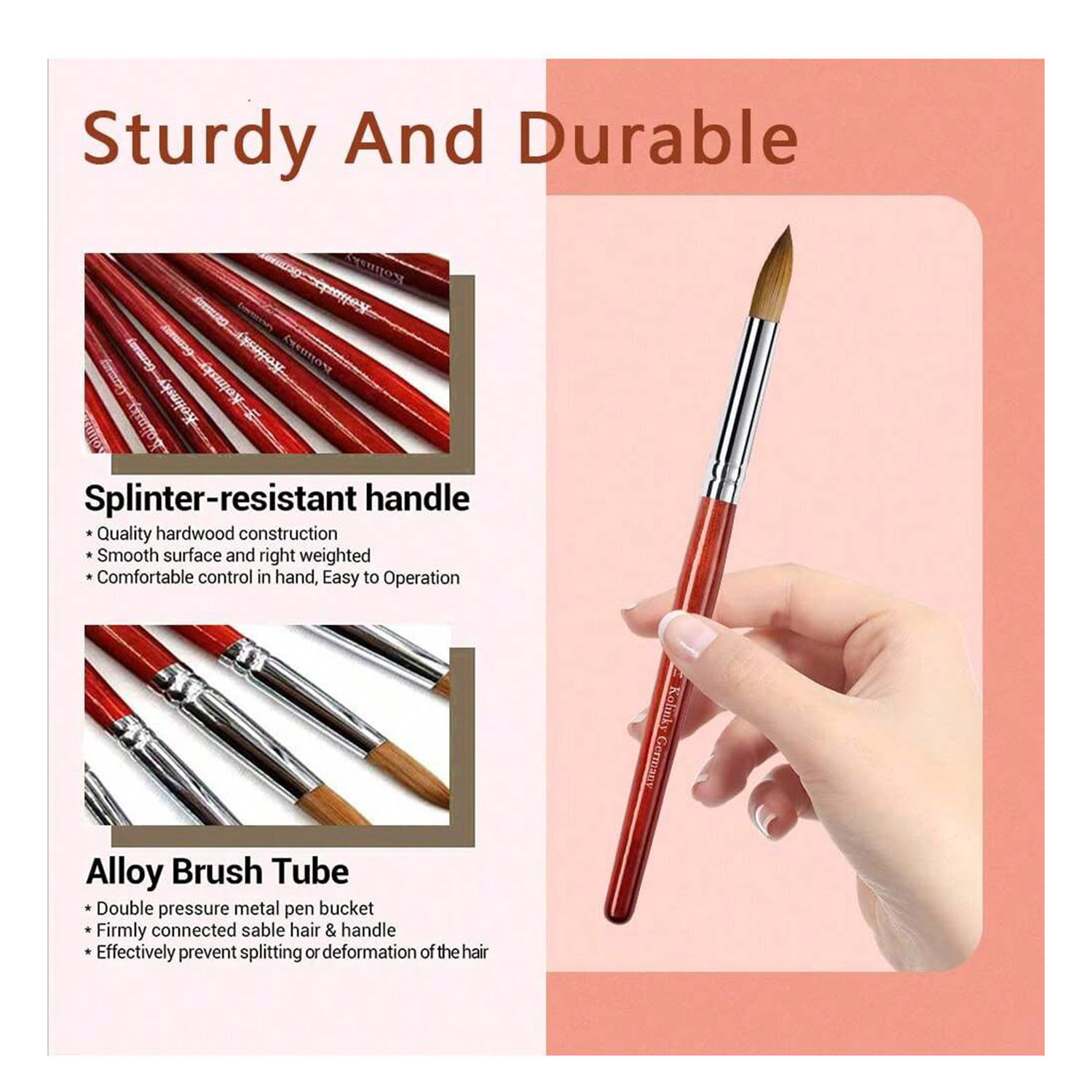 3PCS Kolinsky Mahogany Stem Ac - đánh giá và giá Nail Art Mahogany