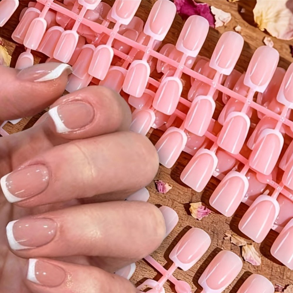 120PCS Short Square French Tip - đánh giá và giá Nail Art Ombre
