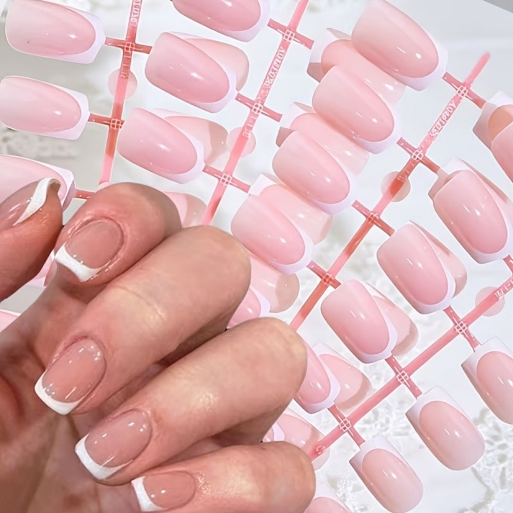 120PCS Short Square French Tip - đánh giá và giá Nail Art Ombre