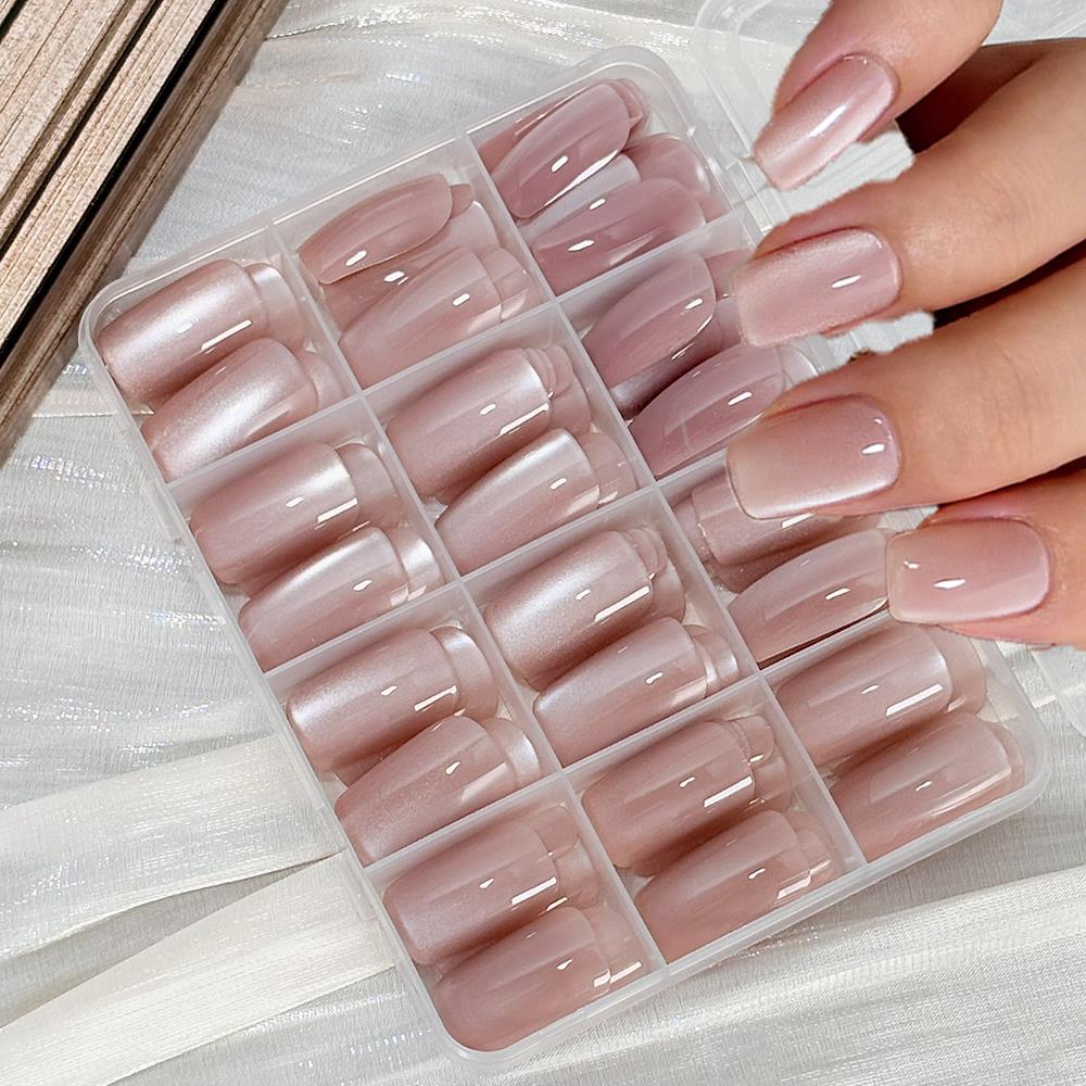 144Pc Glossy Nude Pink Cat's E - đánh giá và giá Nail Art Pink Cat Eye