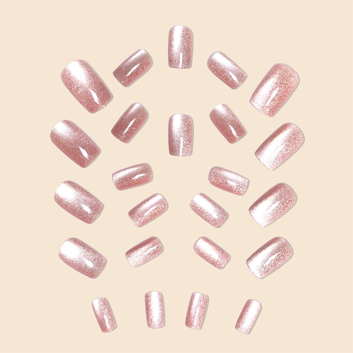 Fashion trend Women Girls 24Pc - đánh giá và giá Nail Art Cat Eye Pink