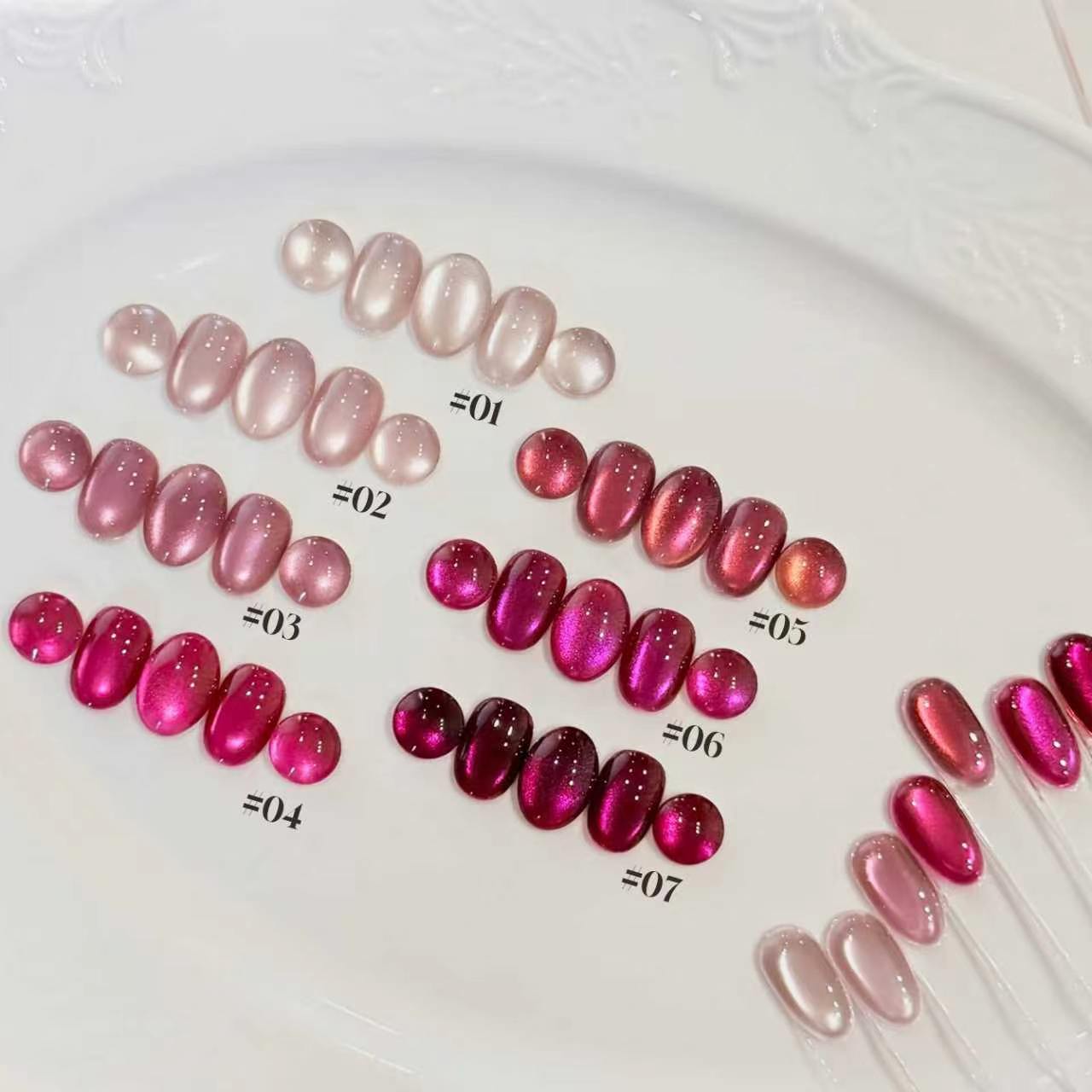 MIANEL Summer 2026 Rose Tone C - đánh giá và giá Nail Art Cat Eye Pink