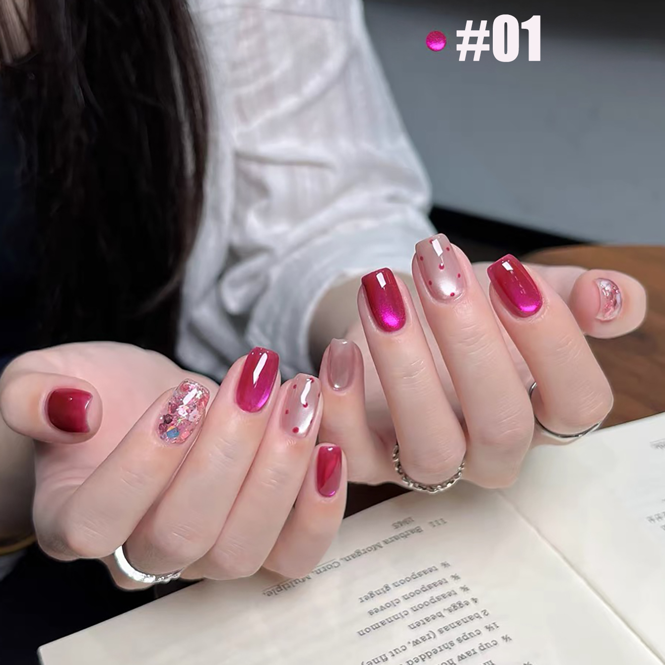 MIANEL Summer 2026 Rose Tone C - đánh giá và giá Nail Art Cat Eye Pink