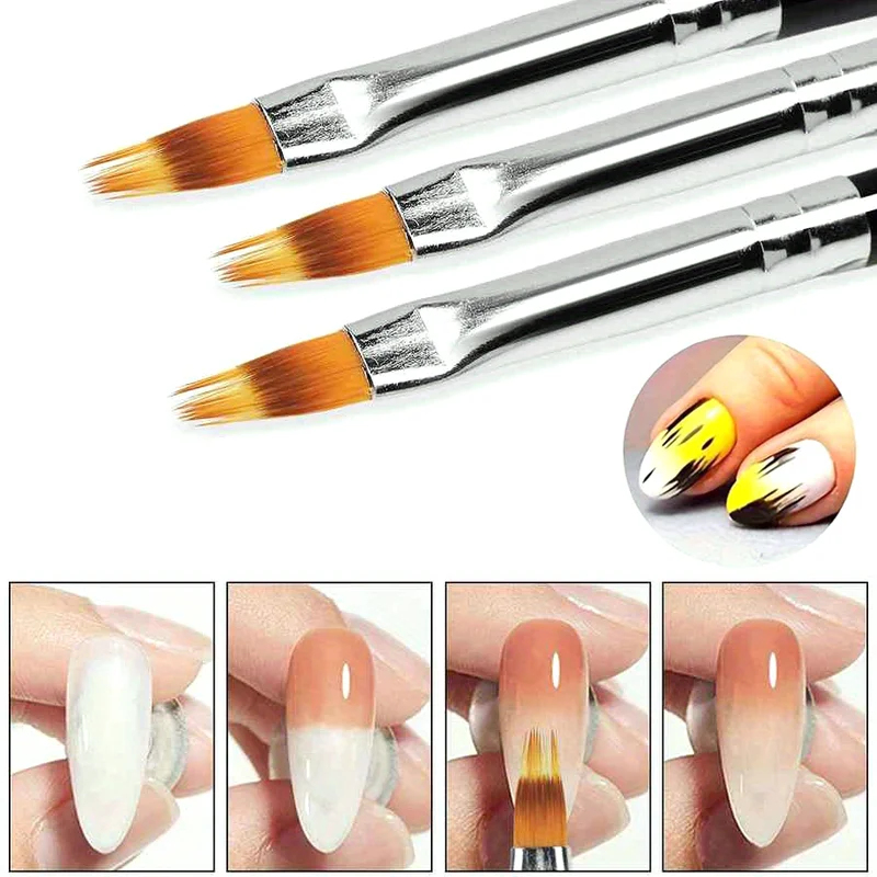 3-18Pcs Nail Art Brush Lace Om - đánh giá và giá Nail Art Ombre