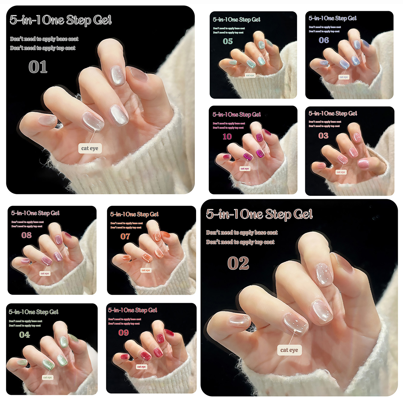 1pcs TC New 5-in-1 One-Step Ge - đánh giá và giá Nail Art Cat Eye Pink