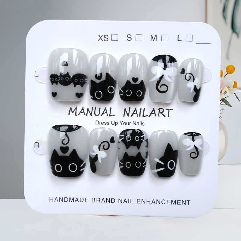 10Pcs Cute Cartoon Black Cat a - đánh giá và giá Nail Art Pink Cat Eye