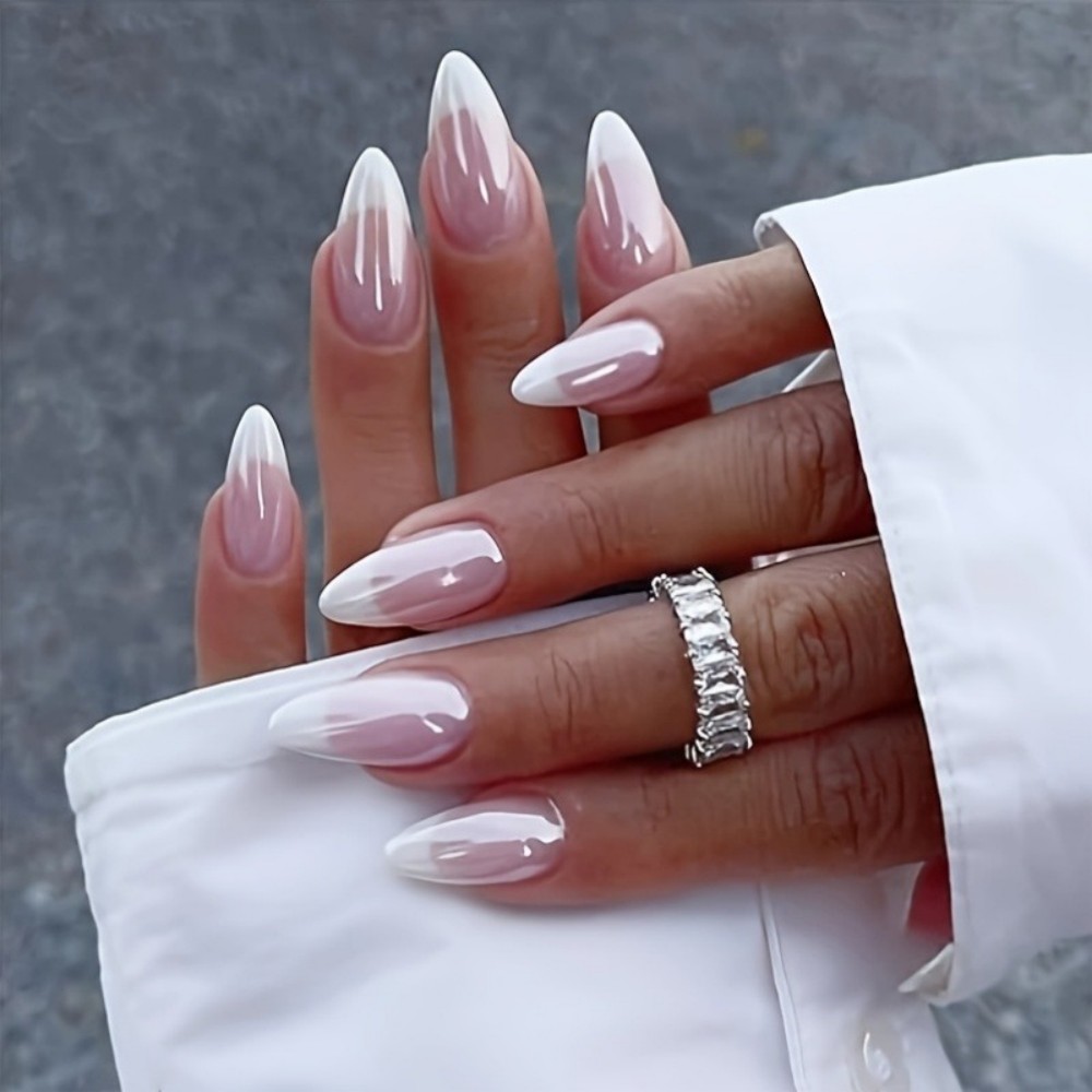 24PCS Milky White Press on Nai - đánh giá và giá Nail Art Ombre
