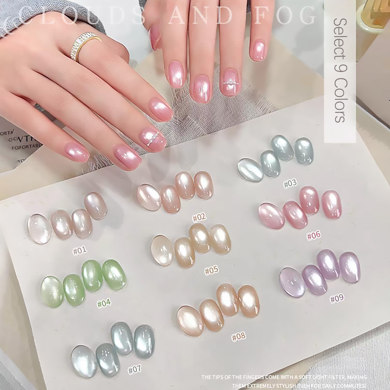 SHAKA 1pcs Clear Cloudy White  - đánh giá và giá Nail Art Cat Eye Pink